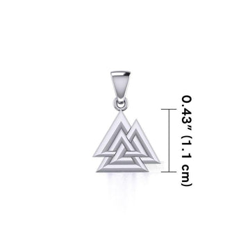 Viking Valknut Small Sterling Silver Pendant Jewelry TPD5614 - Jewelry